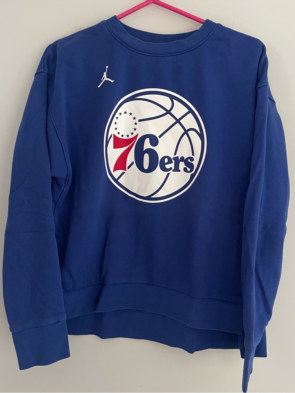 NBA Blue 76ers Graphic Crewneck Sweatshirt